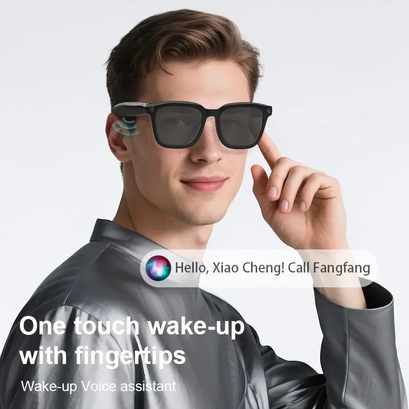 AI Smart Sports Glasses with 8MP Camera, 2K Photo & 1200P Video Recording