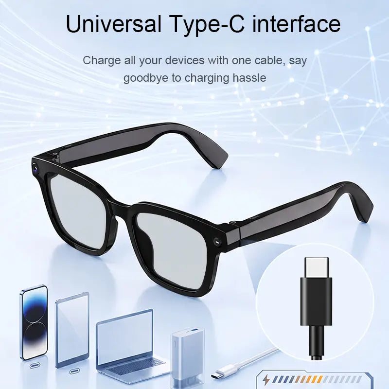AI Smart Camera Glasses – 1200P Recording, Bluetooth Audio & Voice Assistant