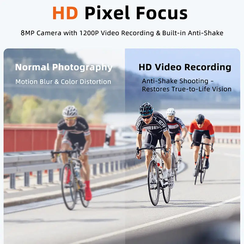 AI Smart Sports Glasses with 8MP Camera, 2K Photo, 1200P Video Recording & Bluetooth Audio