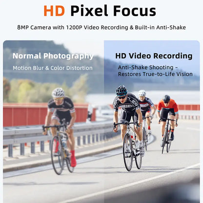 AI Smart Sports Glasses with 8MP Camera, 2K Photo, 1200P Video Recording & Bluetooth Audio