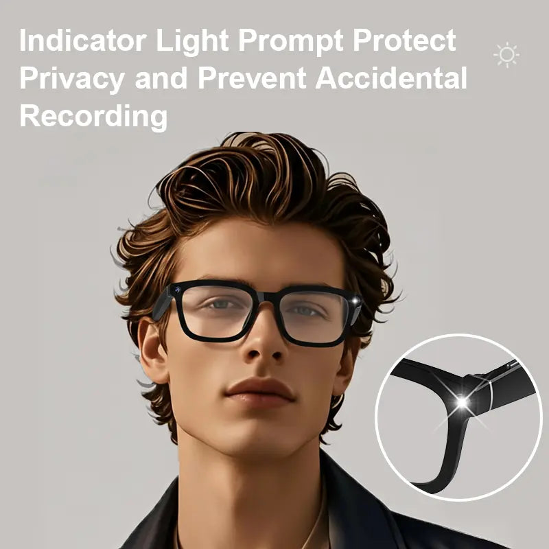 AI Smart Sports Glasses with 8MP Camera, 2K Photo & 1200P Video Recording