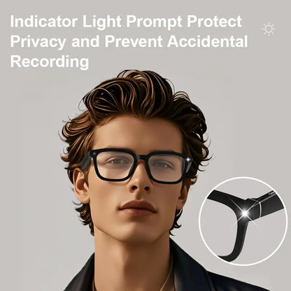 AI Smart Sports Glasses with 8MP Camera, 2K Photo & 1200P Video Recording