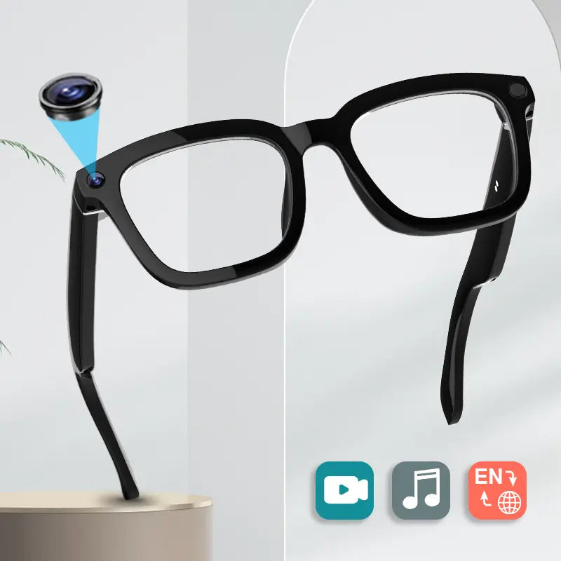 AI Smart Sports Glasses with 8MP Camera, 2K Photo & 1200P Video Recording