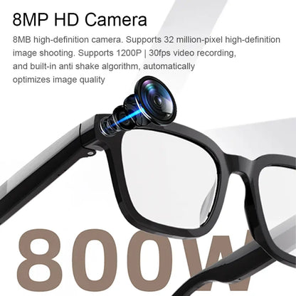 AI Smart Camera Glasses – 1200P Recording, Bluetooth Audio & Voice Assistant