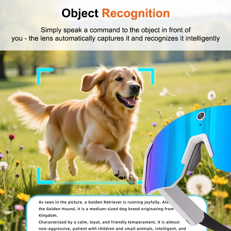 AI Smart Sports Glasses with 8MP Camera, 2K Photo, 1200P Video Recording & Bluetooth Audio