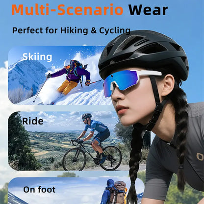AI Smart Sports Glasses with 8MP Camera, 2K Photo, 1200P Video Recording & Bluetooth Audio